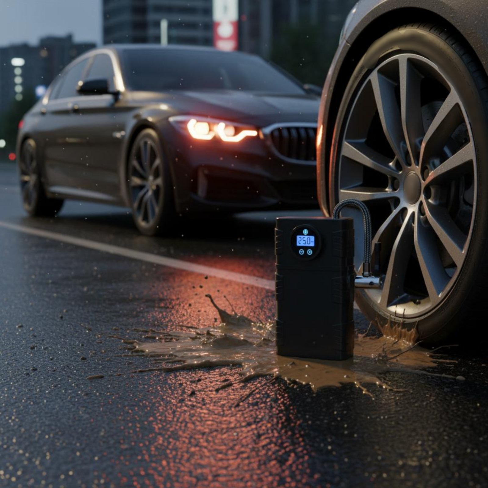 Car Portable Tire Inflator - 휴대용 무선 타이어 공기 주입기, 휴대용