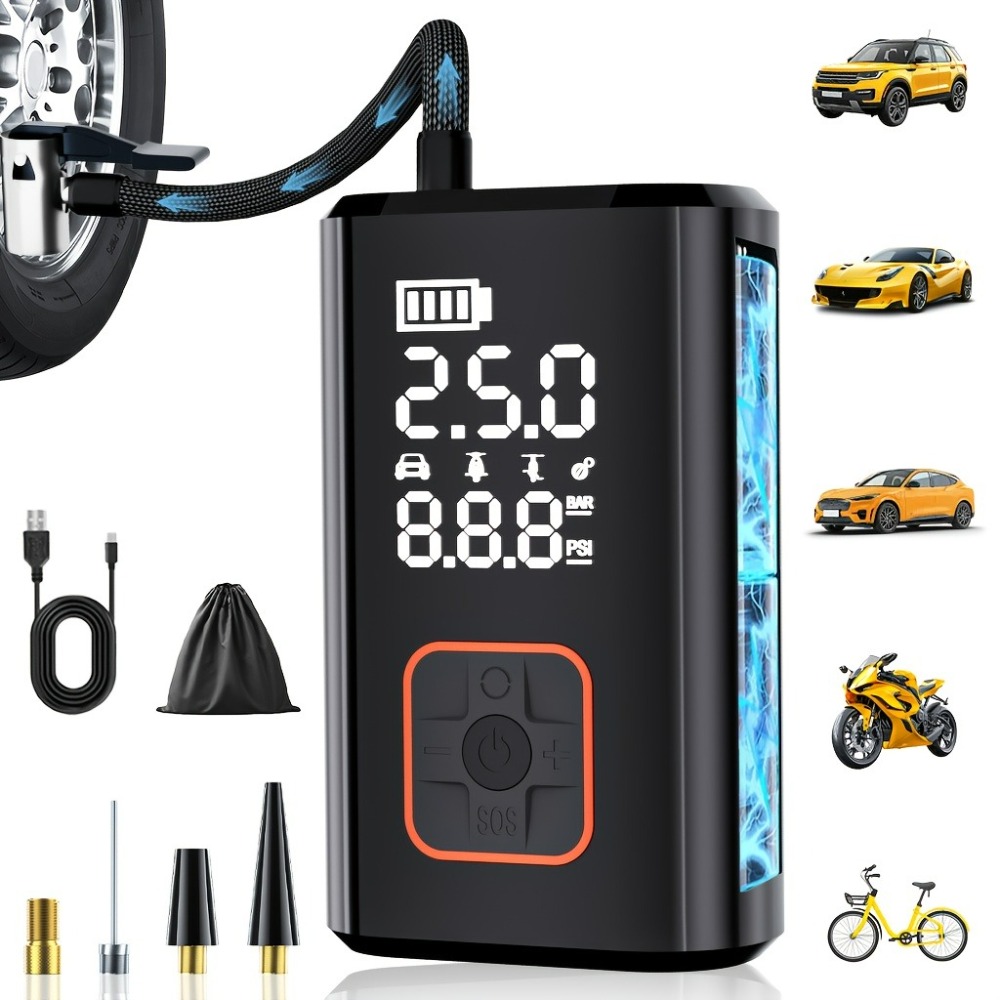 Car Portable Tire Inflator - 휴대용 무선 에어 컴프레서 자동차 타이어