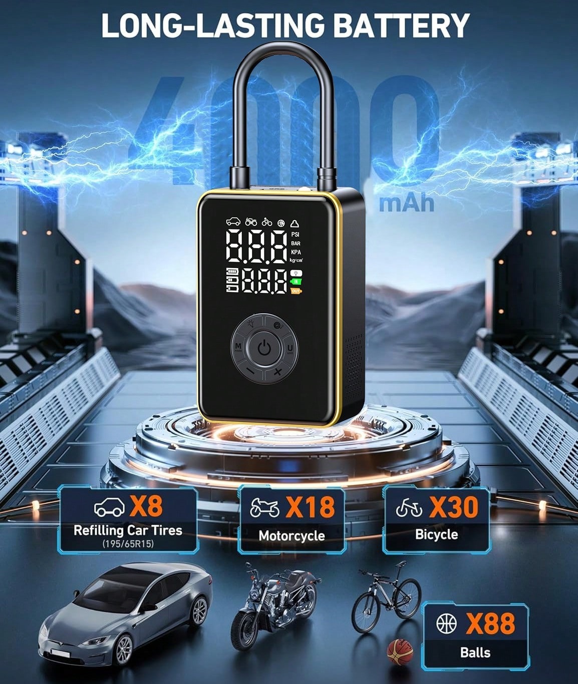 타이어 공기주입기 휴대용 에어 컴프레서, 초고속 공기주 - Car Portable Tire Inflator 리뷰 및 가격