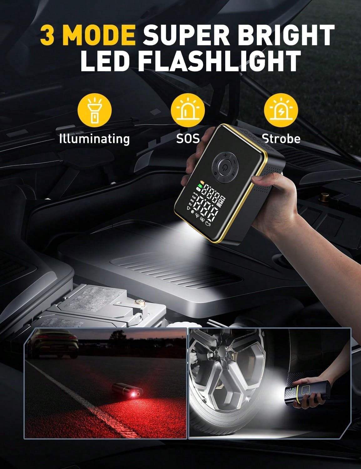 타이어 공기주입기 휴대용 에어 컴프레서, 초고속 공기주 - Car Portable Tire Inflator 리뷰 및 가격