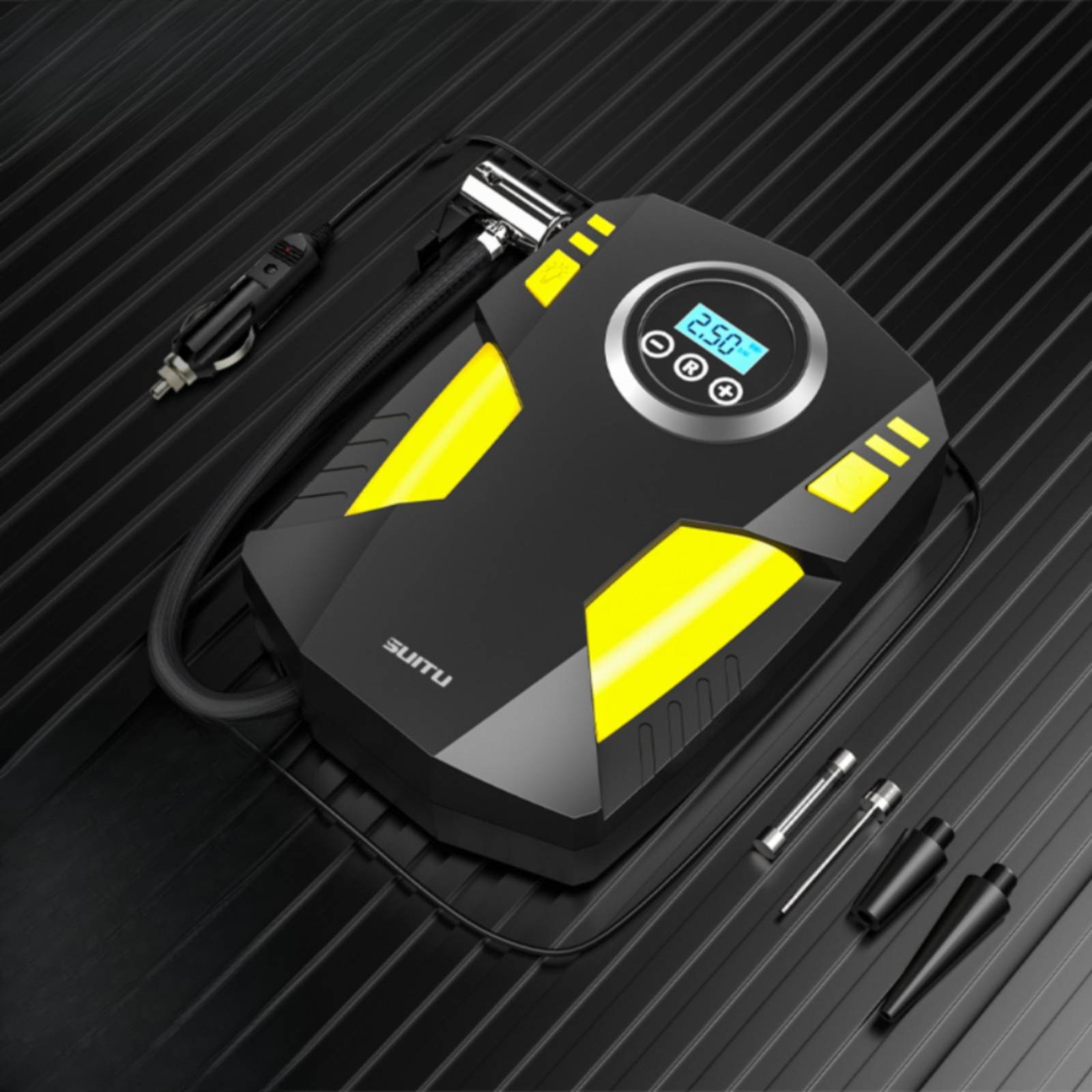 압력 게이지가 있는 휴대용 공기 압축기 LED 조명이  - Car Portable Tire Inflator 리뷰 및 가격