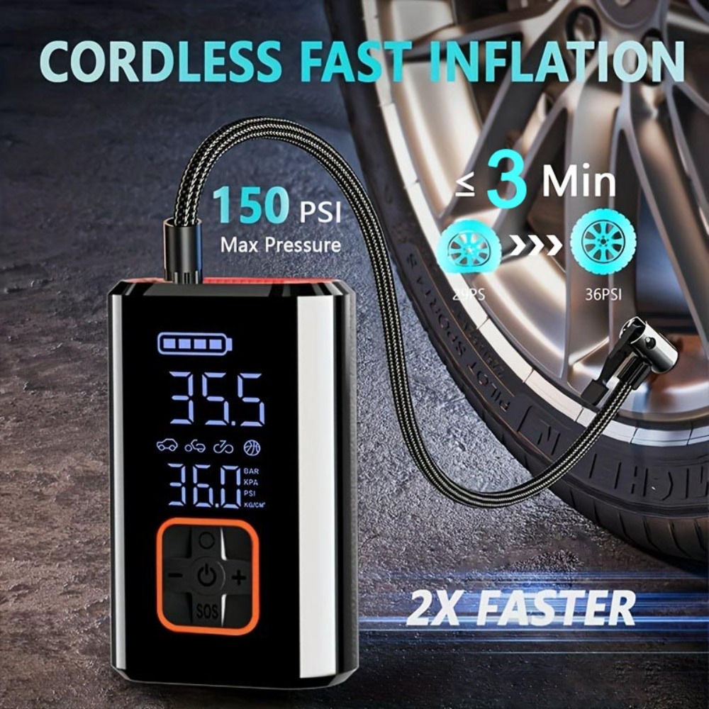 휴대용 무선 에어 컴프레서 자동차 타이어 공기 주입기  - Car Portable Tire Inflator 리뷰 및 가격