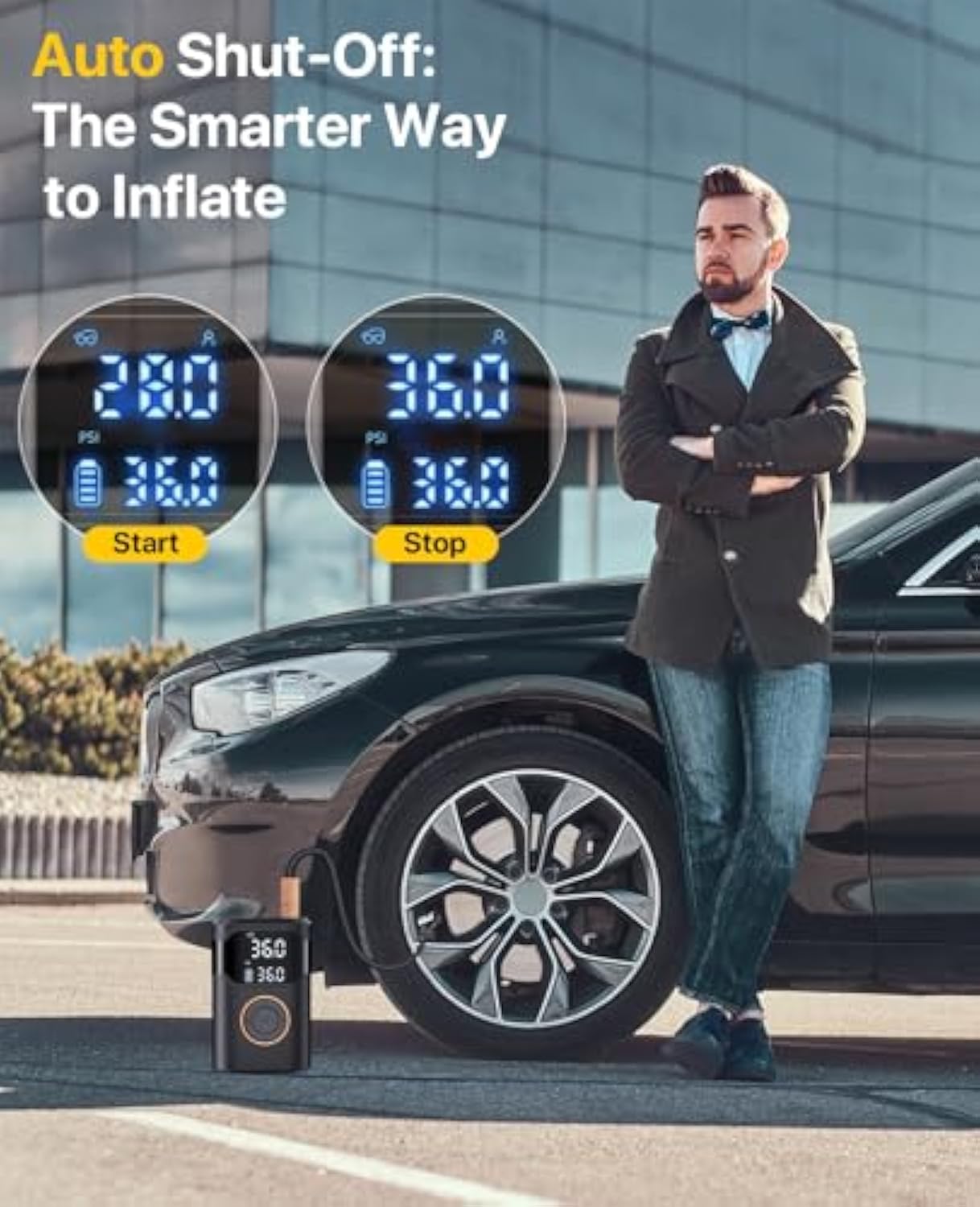자동 충전식 전기 미니 디지털 무선 휴대용 코드리스 타 - Car Portable Tire Inflator 리뷰 및 가격