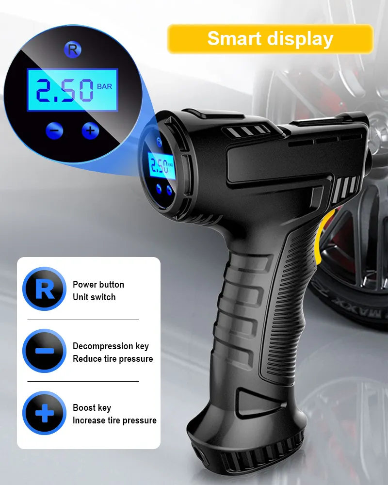 차량용 에어 컴프레서 자동 충전식 무선/유선 타이어 공 - Car Portable Tire Inflator 리뷰 및 가격