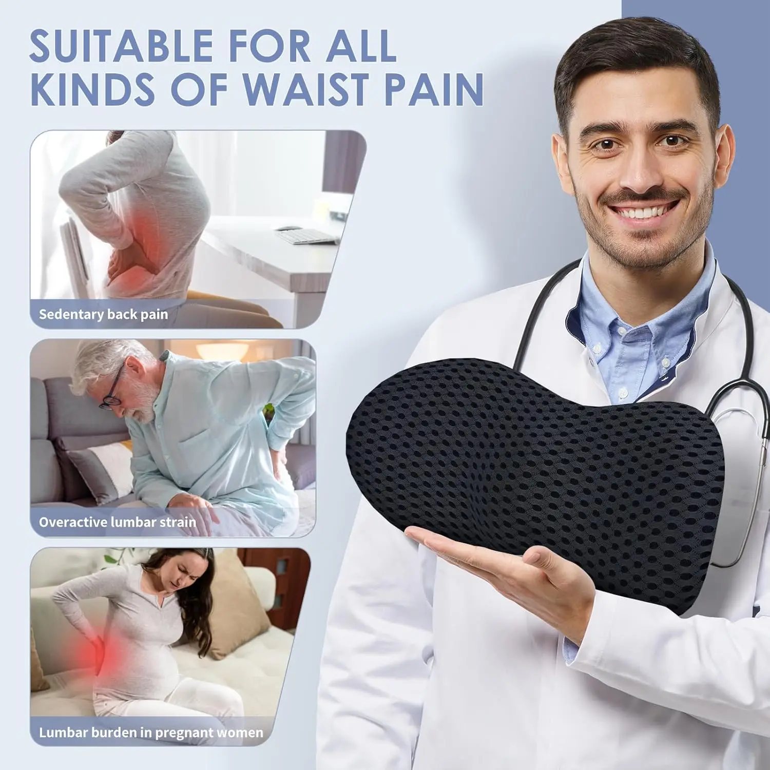 통기성 메모리폼 쿠션 자동차 시트 허리 쿠션 요추 지지 - Car Accessories Limassol 리뷰 및 가격